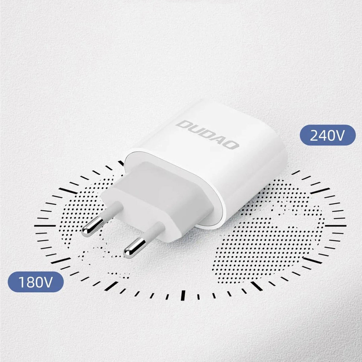 Φορτιστής Δικτύου με Καλώδιο USB-C Dudao A14EUC, 20W, 3A, 1 x USB-C, Μαύρο