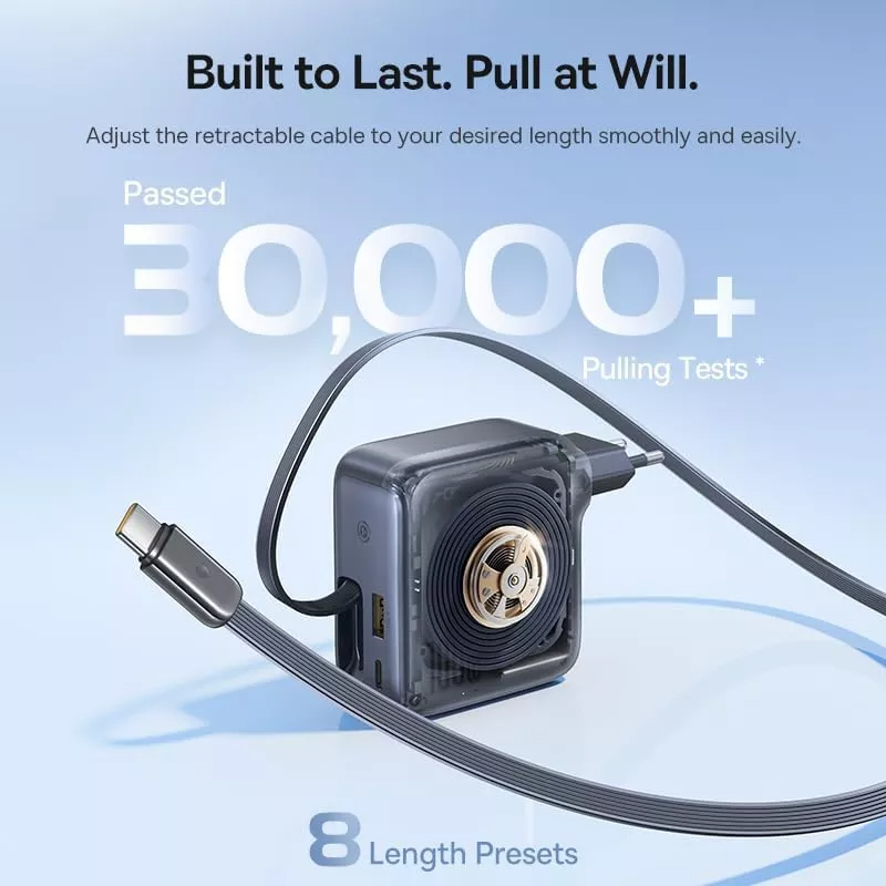 Baseus EnerCore CJ11 Network Charger with USB-C Cable, 100W, 1 x USB-A - 2 x USB-C, Black E0120M00