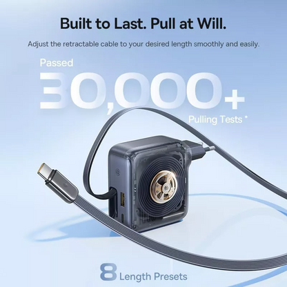 Baseus EnerCore CJ11 Network Charger with USB-C Cable, 100W, 1 x USB-A - 2 x USB-C, Black E0120M00