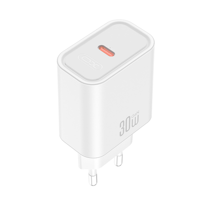 XO Design CE41 USB-C Cable Wall Charger, 30W, 3A, 1 x USB-C, White
