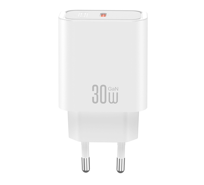 XO Design CE41 USB-C Cable Wall Charger, 30W, 3A, 1 x USB-C, White