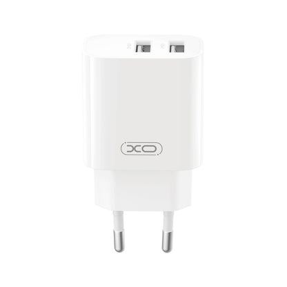 Φορτιστής πρίζας με καλώδιο Lightning XO Design CE55, 12 W, 2,4 A, 2 x USB-A, Λευκός