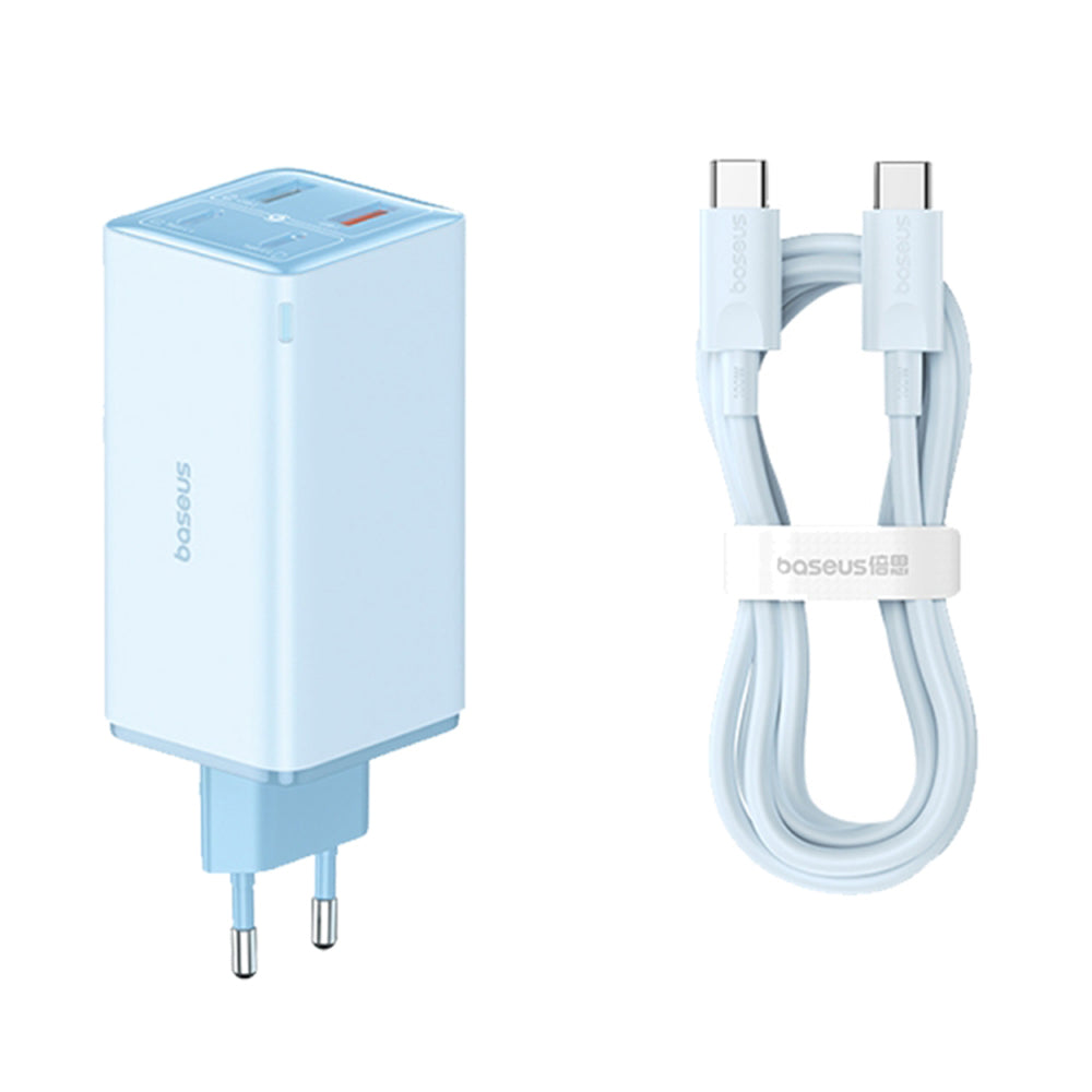 Φορτιστής Δικτύου με Καλώδιο USB-C Baseus GaN6 Pro, 100W, 3.25A, 2 x USB-A - 2 x USB-C, Μπλε P10162705312-00