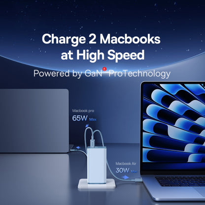Φορτιστής Δικτύου με Καλώδιο USB-C Baseus GaN6 Pro, 100W, 3.25A, 2 x USB-A - 2 x USB-C, Μπλε P10162705312-00