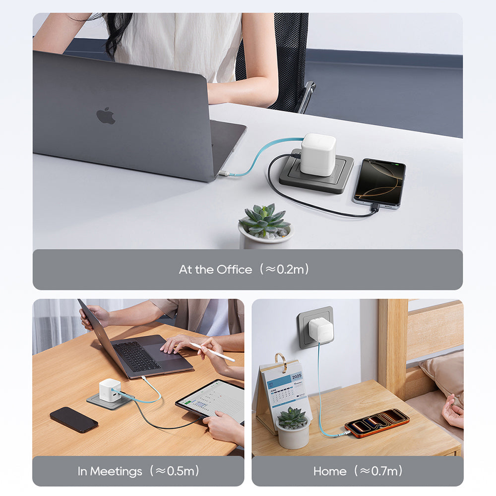Φορτιστής Δικτύου με Καλώδιο USB-C Cuktech, 67W, 3.25A, 1 x USB-A - 1 x USB-C, Λευκός CUKA653WEUWT
