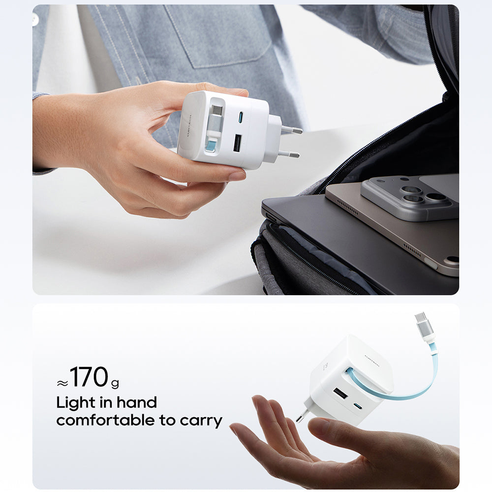 Φορτιστής Δικτύου με Καλώδιο USB-C Cuktech, 67W, 3.25A, 1 x USB-A - 1 x USB-C, Λευκός CUKA653WEUWT