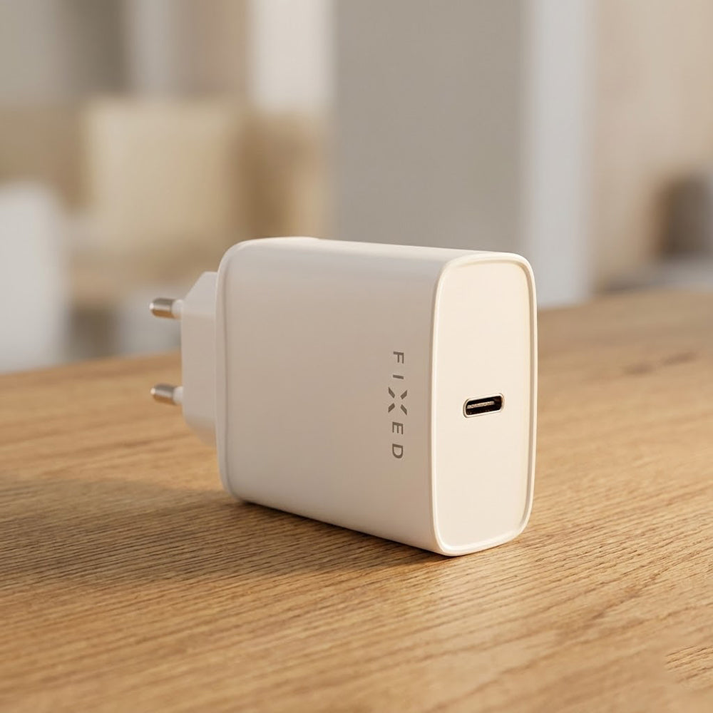 Fixed USB-C Cable Network Charger, 20W, 3A, 1 x USB-C, White