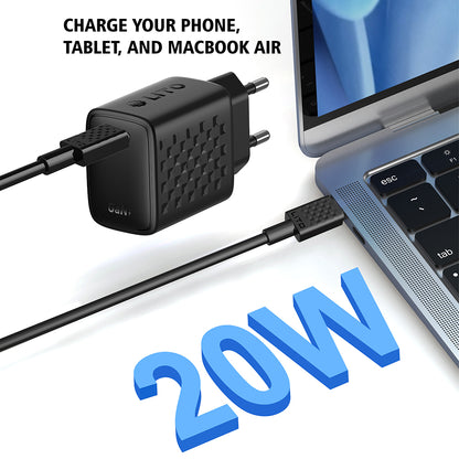 Φορτιστής Δικτύου με Καλώδιο USB-C Lito LC13T, 20W, 3A, 1 x USB-C, Μαύρο