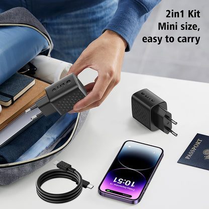 Φορτιστής Δικτύου με Καλώδιο USB-C Lito LC13T, 20W, 3A, 1 x USB-C, Μαύρο