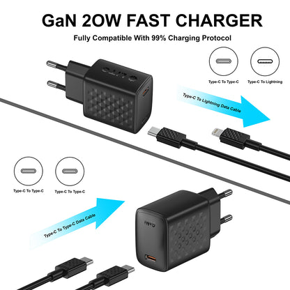 Φορτιστής Δικτύου με Καλώδιο USB-C Lito LC13T, 20W, 3A, 1 x USB-C, Μαύρο