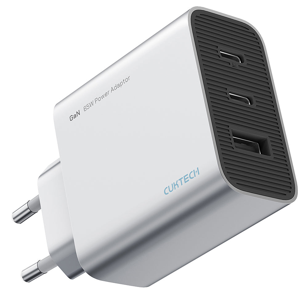 Φορτιστής Δικτύου Cuktech, 65W, 3.25A, 1 x USB-A - 2 x USB-C, Λευκός CUK0A15CEUSL