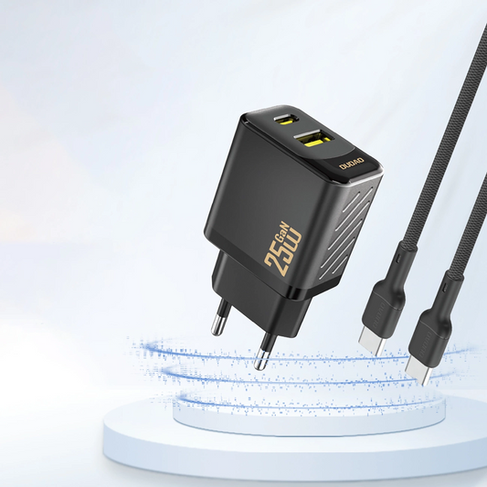 Φορτιστής Δικτύου Dudao A26T, 25W, 3A, 1 x USB-A - 1 x USB-C, Μαύρο