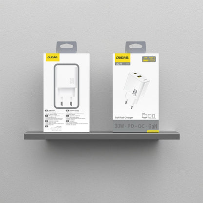 Φορτιστής Δικτύου Dudao A27TEU, 30W, 3A, 1 x USB-A - 1 x USB-C, Λευκό