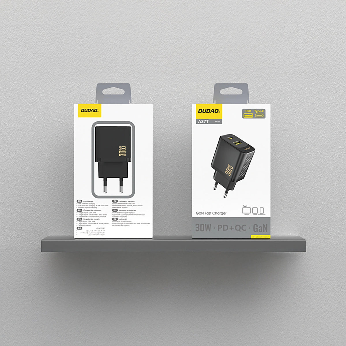 Φορτιστής Δικτύου Dudao A27TEU, 30W, 3A, 1 x USB-A - 1 x USB-C, Μαύρο