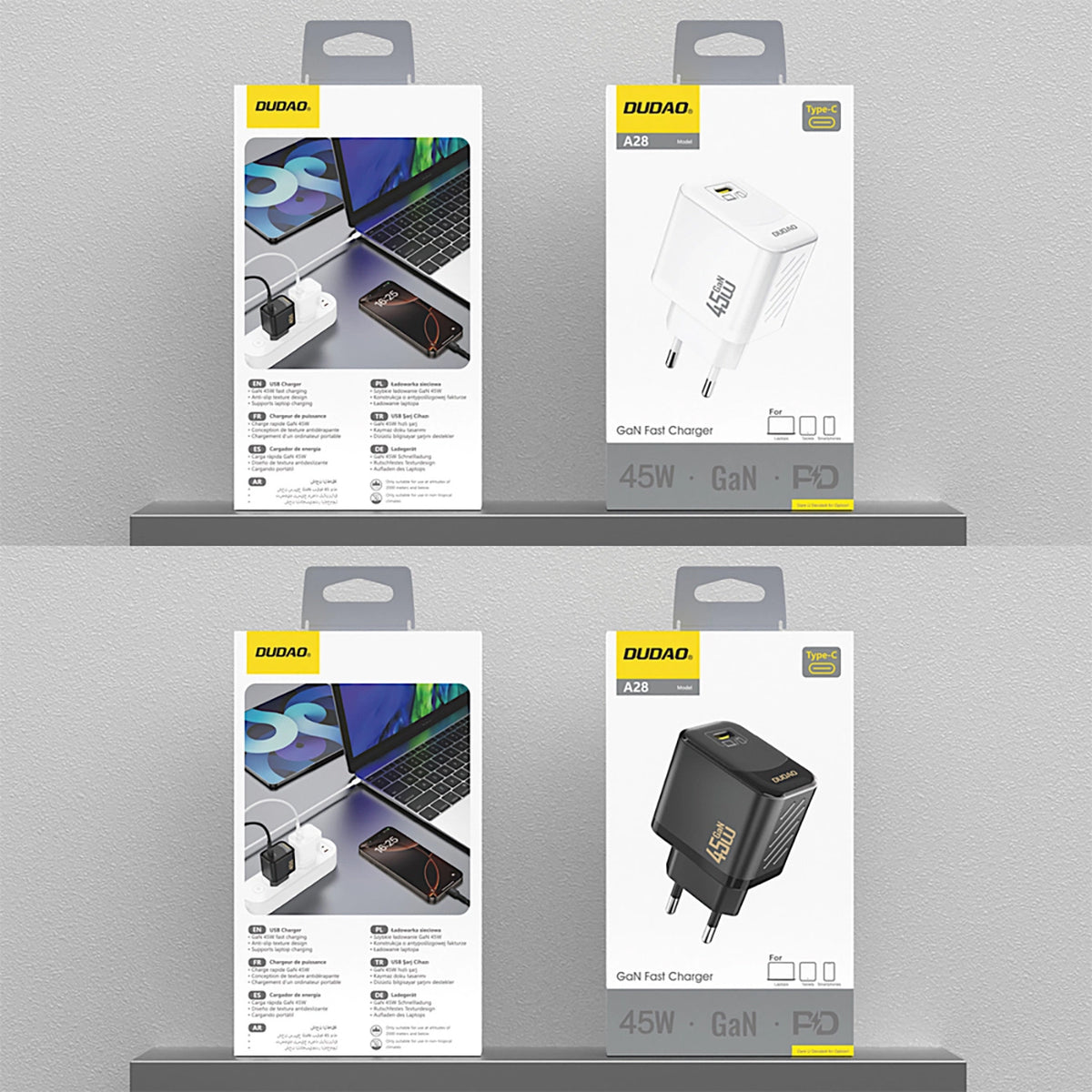 Dudao A28 Network Charger, 45W, 3A, 1 x USB-C, White