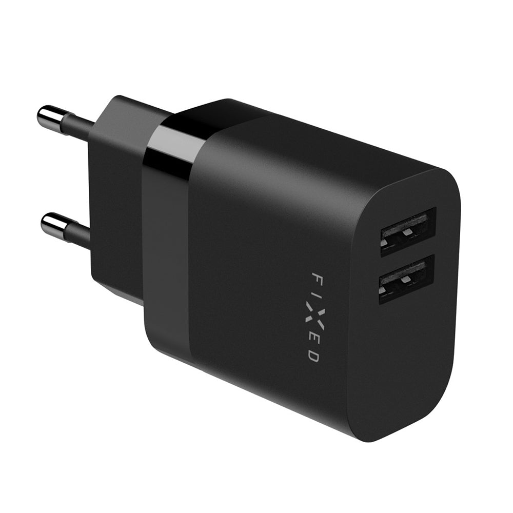 Φορτιστής Δικτύου Fixed, 17W, 3A, 2 x USB-A, Μαύρο
