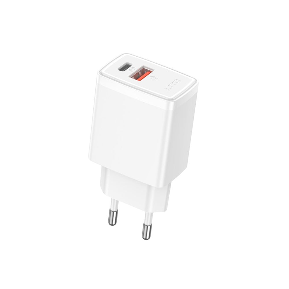 Lito LC09 Network Charger, 20W, 3A, 1 x USB-A - 1 x USB-C, White