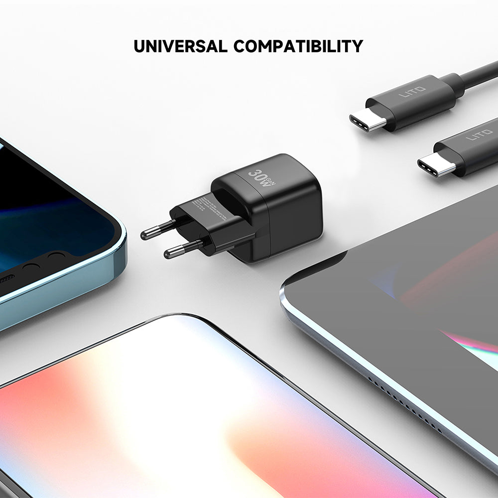 Φορτιστής Δικτύου Lito LC11, 30W, 3A, 1 x USB-C, Μαύρος