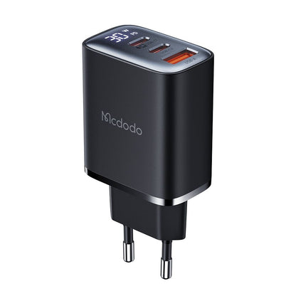 McDodo CH-2180 Network Charger Display, 30W, 3A, 1 x USB-A - 2 x USB-C, Black