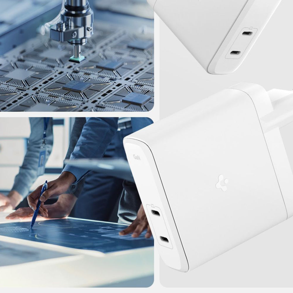 Φορτιστής Δικτύου Spigen Arcstation Pro, 140W, 3.25A, 2 x USB-C, Λευκό