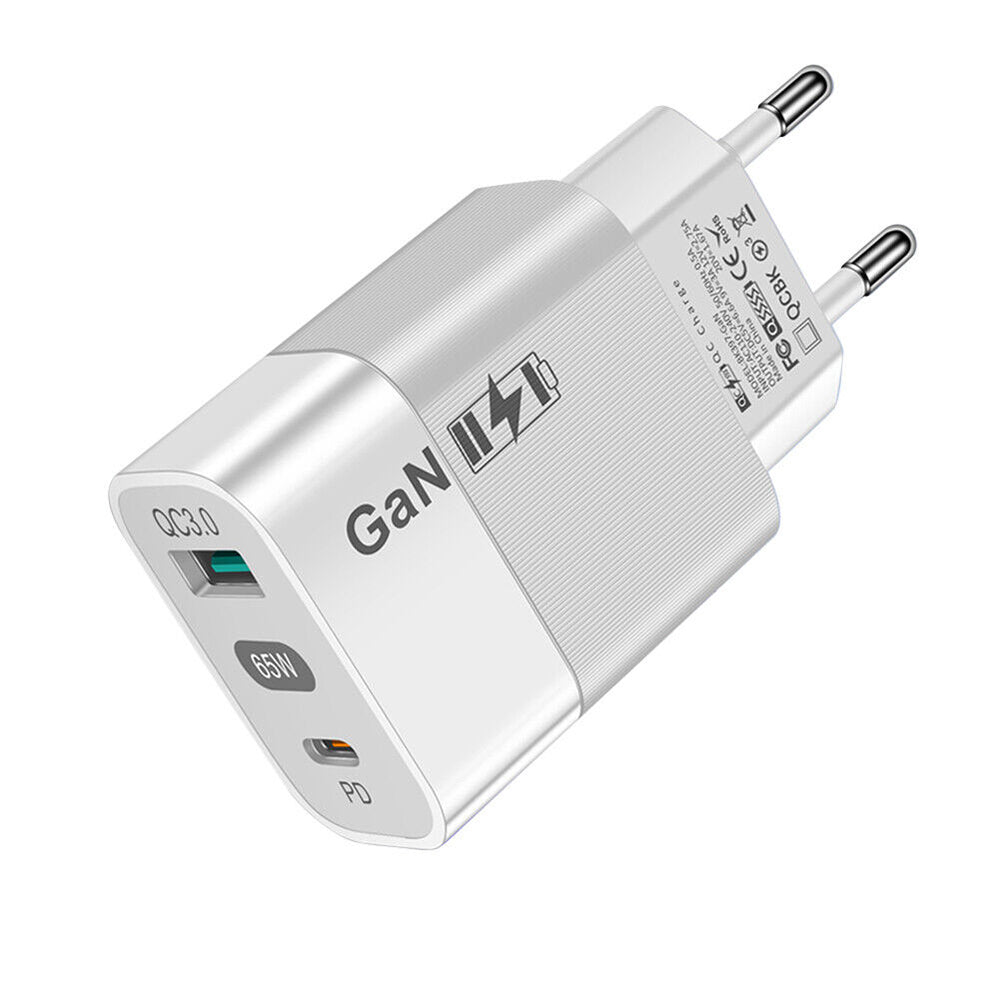 Techsuit CHPD131 Network Charger, 33W, 6.6A, 1 x USB-A - 1 x USB-C, White