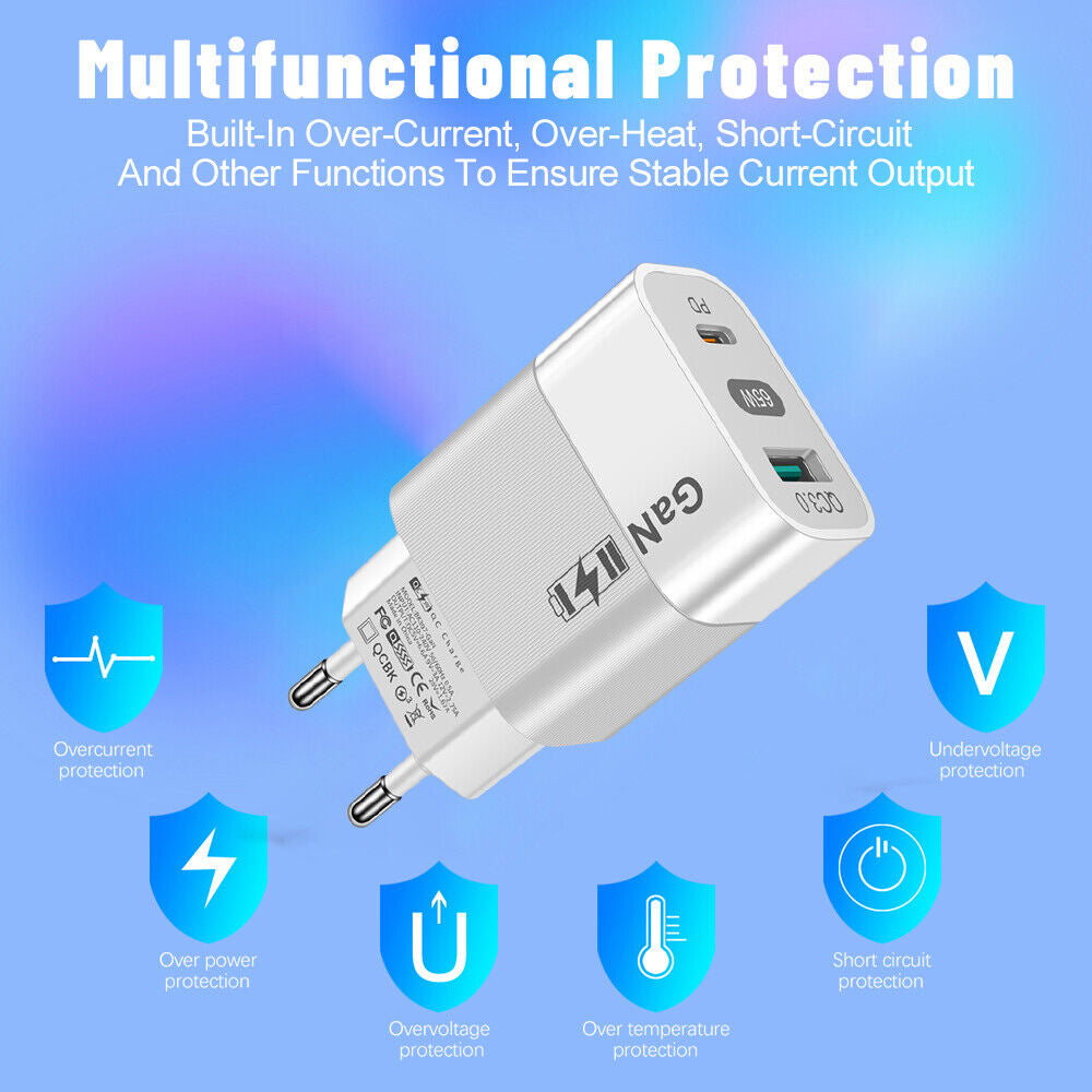 Techsuit CHPD131 Network Charger, 33W, 6.6A, 1 x USB-A - 1 x USB-C, White