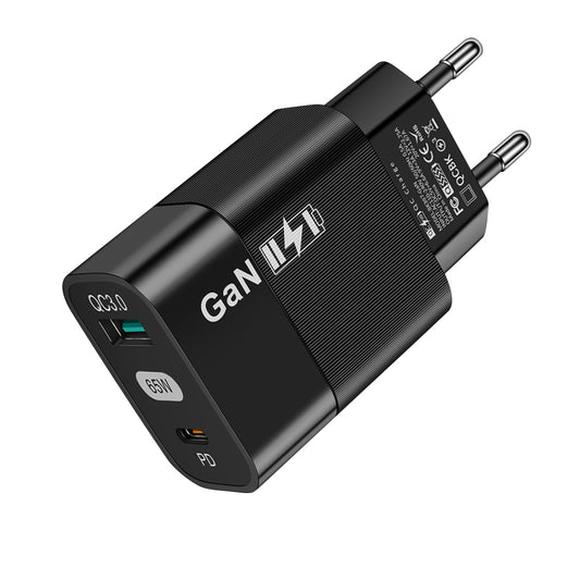 Techsuit CHPD131 Network Charger, 33W, 6.6A, 1 x USB-A - 1 x USB-C, Black