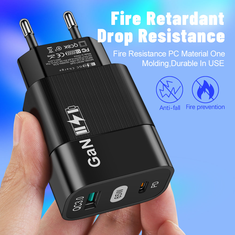 Φορτιστής Δικτύου Techsuit CHPD131, 33W, 6.6A, 1 x USB-A - 1 x USB-C, Μαύρο