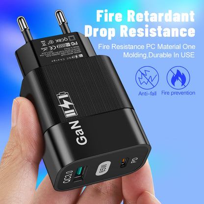 Φορτιστής Δικτύου Techsuit CHPD131, 33W, 6.6A, 1 x USB-A - 1 x USB-C, Μαύρο
