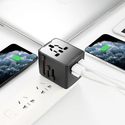 Φορτιστής Δικτύου Techsuit HHT520 Travel, 15W, 3A, 3 x USB-A - 1 x USB-C, Μαύρο