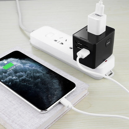 Φορτιστής Δικτύου Techsuit HHT520 Travel, 15W, 3A, 3 x USB-A - 1 x USB-C, Μαύρο