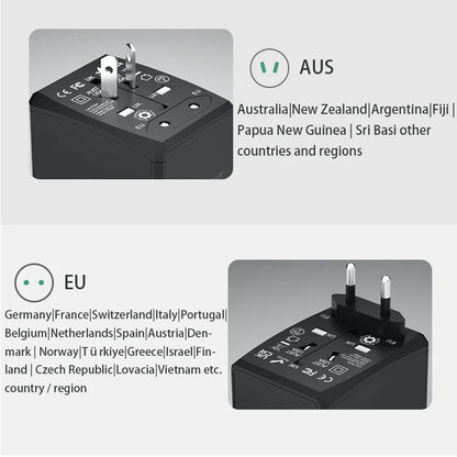 Φορτιστής Δικτύου Techsuit HHT904-B1 Travel, 15W, 3A, 3 x USB-A - 1 x USB-C, Μαύρο