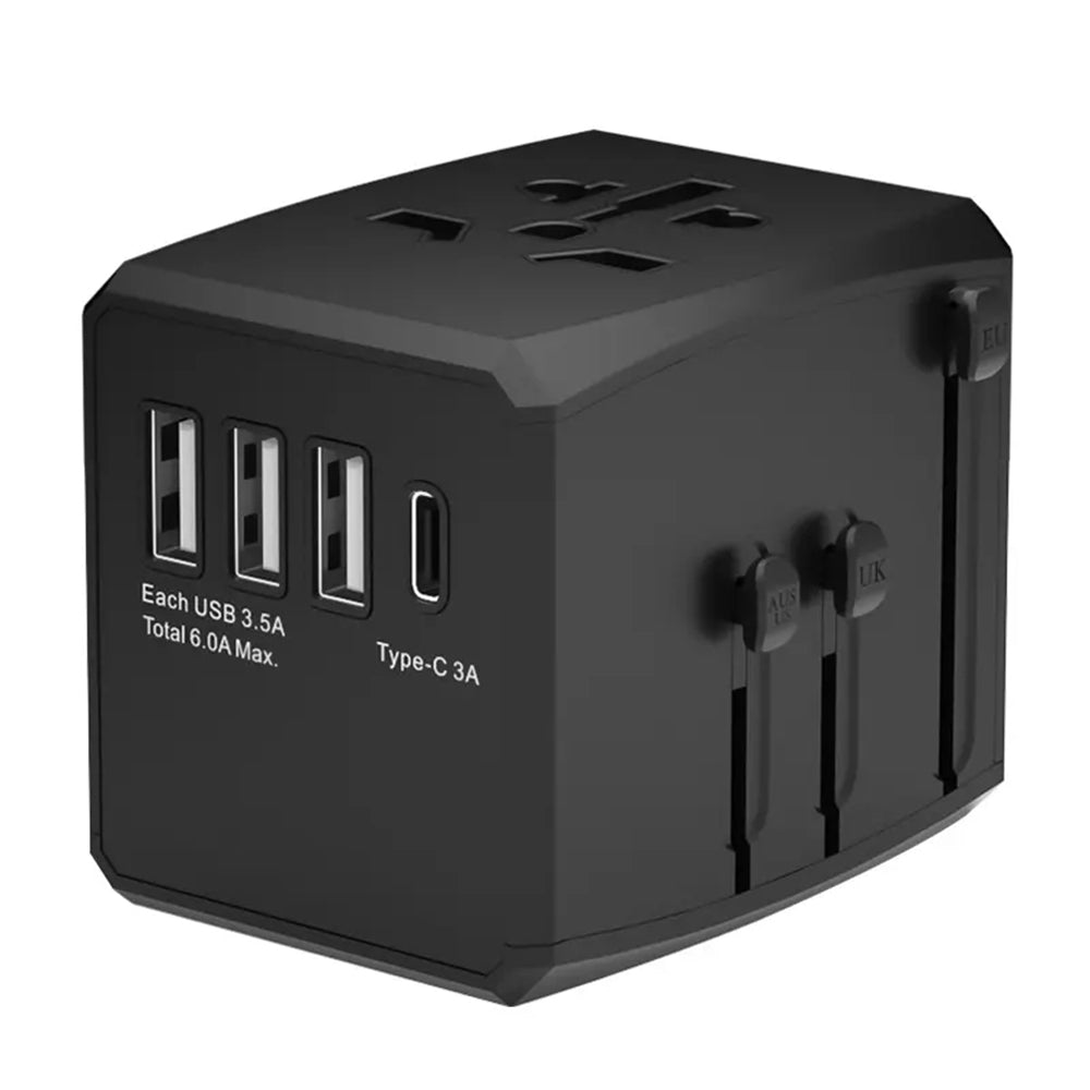 Φορτιστής Δικτύου Techsuit HHT904-B3 Travel, 30W, 3A, 3 x USB-A - 1 x USB-C, Μαύρο