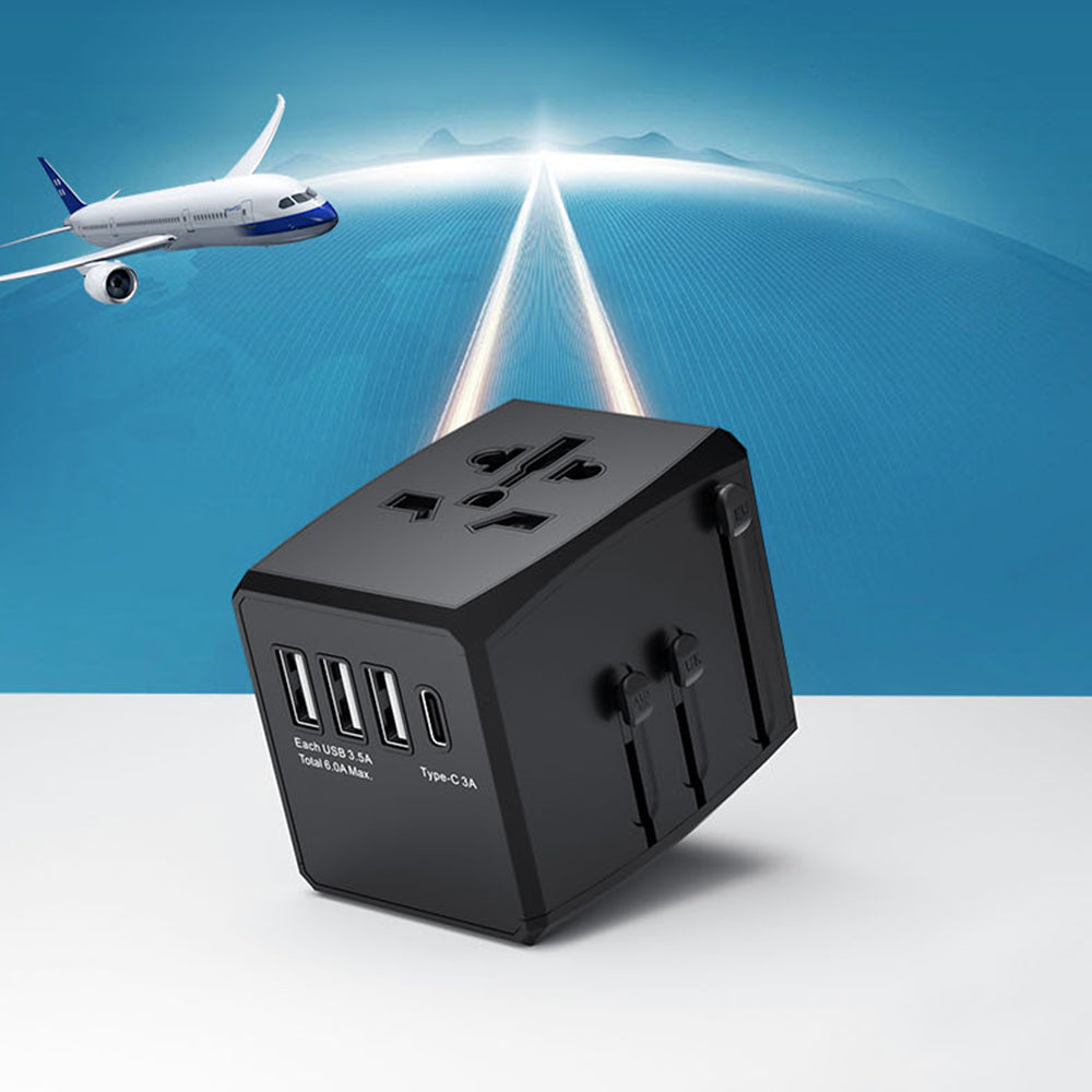 Φορτιστής Δικτύου Techsuit HHT904-B3 Travel, 30W, 3A, 3 x USB-A - 1 x USB-C, Μαύρο