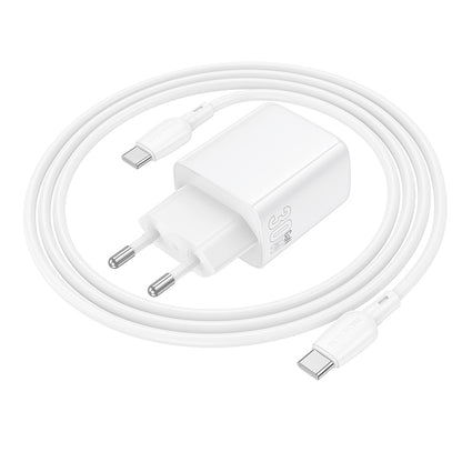 Network Charger with USB-C Cable Borofone BN28 Fuente, 30W, 3A, 1 x USB-C, White