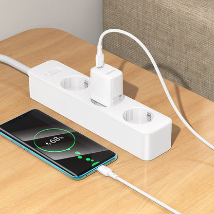 Network Charger with USB-C Cable Borofone BN28 Fuente, 30W, 3A, 1 x USB-C, White