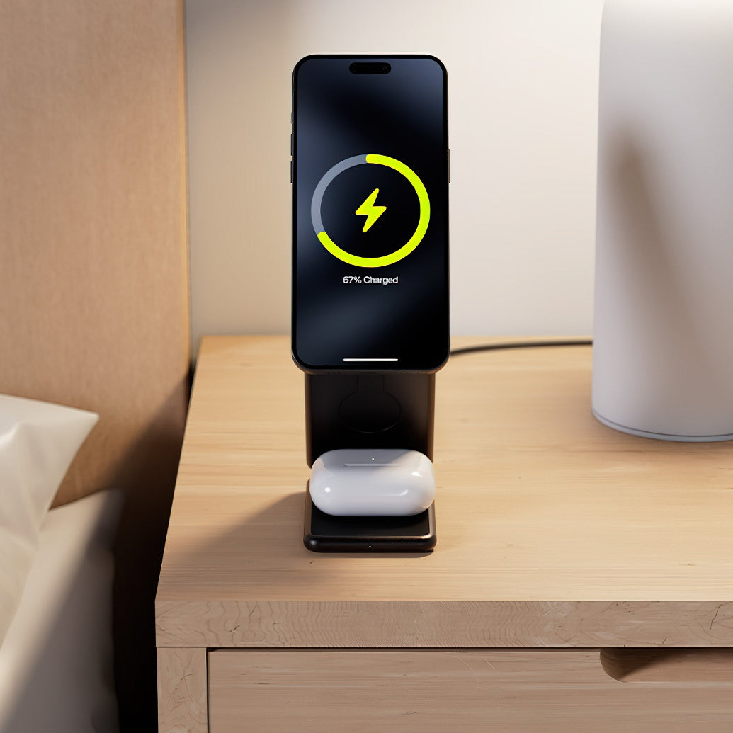 Φορτιστής Δικτύου Wireless Allity. AWC-230-22WMS 3σε1, 22.5W, 1.67A, Γκρι