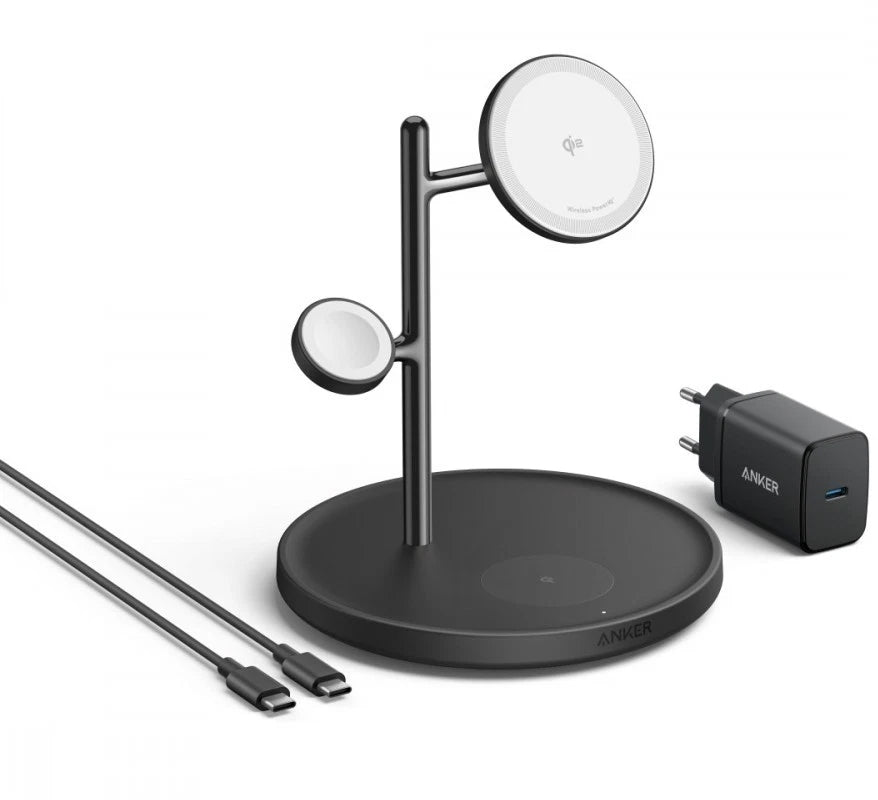 Φορτιστής Δικτύου Ασύρματος Anker MagGo 3in1, 25W, 1.67A, Μαύρος B25M3311