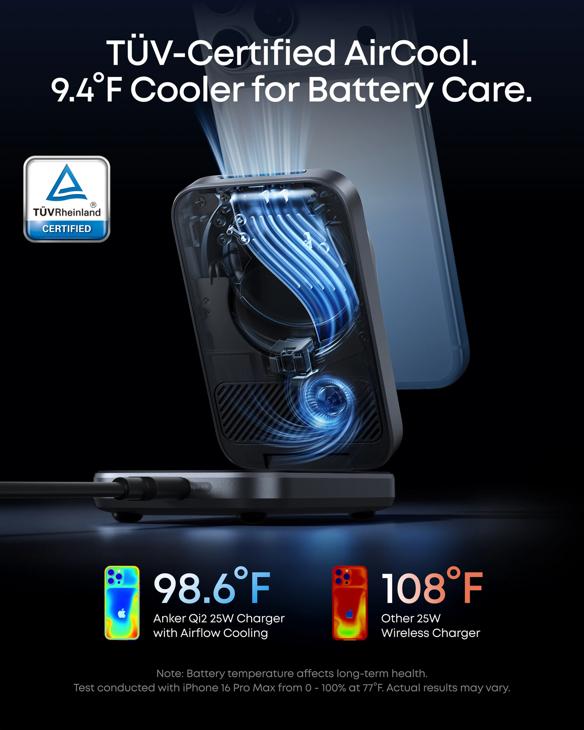 Ασύρματος Φορτιστής Δικτύου Anker Prime MagGo 3in1, 25W, Μαύρο A25N1