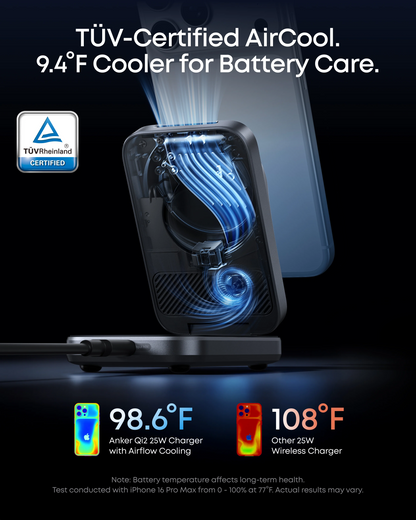 Ασύρματος Φορτιστής Δικτύου Anker Prime MagGo 3in1, 25W, Μαύρο A25N1