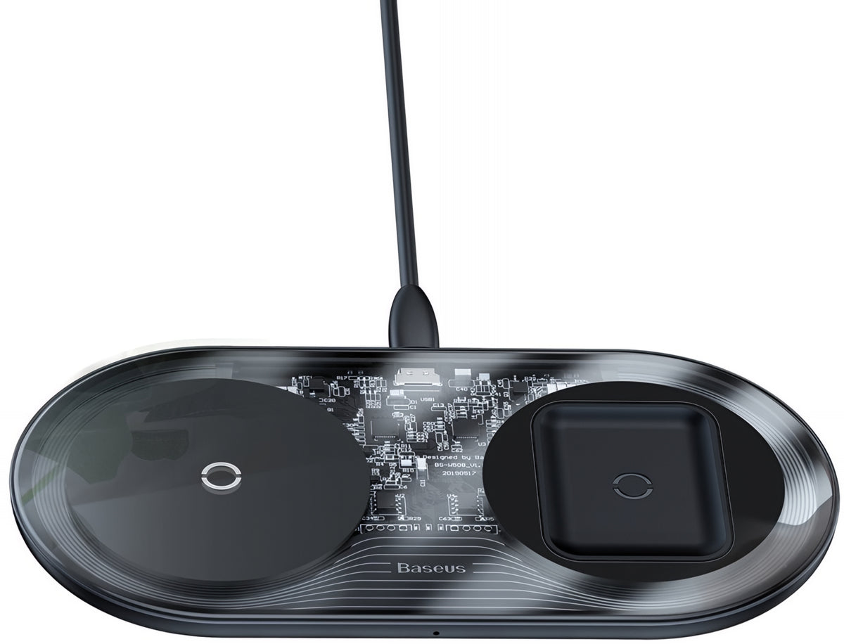 Baseus Simple 2in1 Wireless Network Charger, 15W, 1.67A, Transparent WXJK-A01