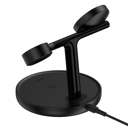 Baseus Swan 3in1 Wireless Network Charger, 15W, 1.67A, Black WXTE000101