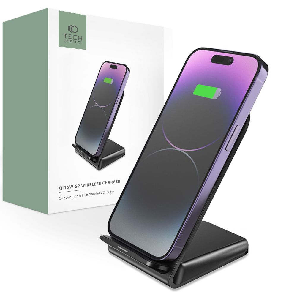 Tech-Protect S2 Wireless Network Charger, 15W, 1.1A, Black