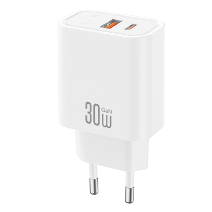 Φορτιστής Δικτύου XO Design CE42, 30W, 3A, 1 x USB-A - 1 x USB-C, Λευκός