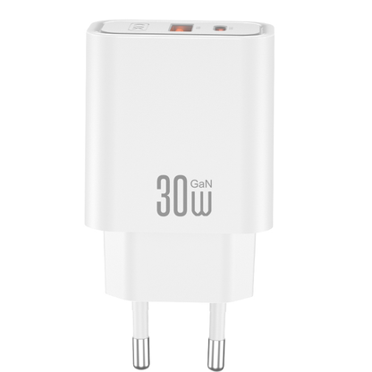 Φορτιστής Δικτύου XO Design CE42, 30W, 3A, 1 x USB-A - 1 x USB-C, Λευκός