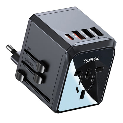 Φορτιστής Δικτύου Yesido MC24 Travel, 20W, 3A, 3 x USB-A - 1 x USB-C, Μαύρο