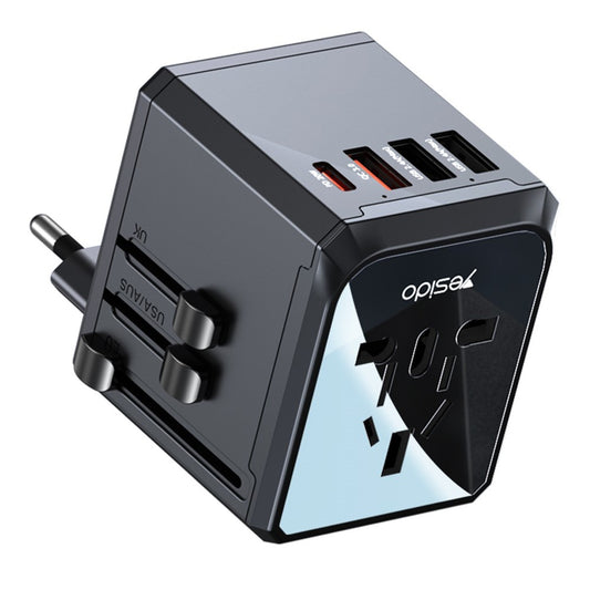 Φορτιστής Δικτύου Yesido MC24 Travel, 20W, 3A, 3 x USB-A - 1 x USB-C, Μαύρο