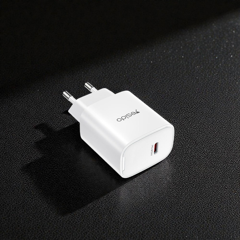 Φορτιστής Δικτύου Yesido YC01E, 20W, 3A, 1 x USB-C, Λευκό