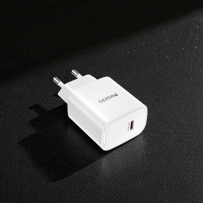Φορτιστής Δικτύου Yesido YC01E, 20W, 3A, 1 x USB-C, Λευκό