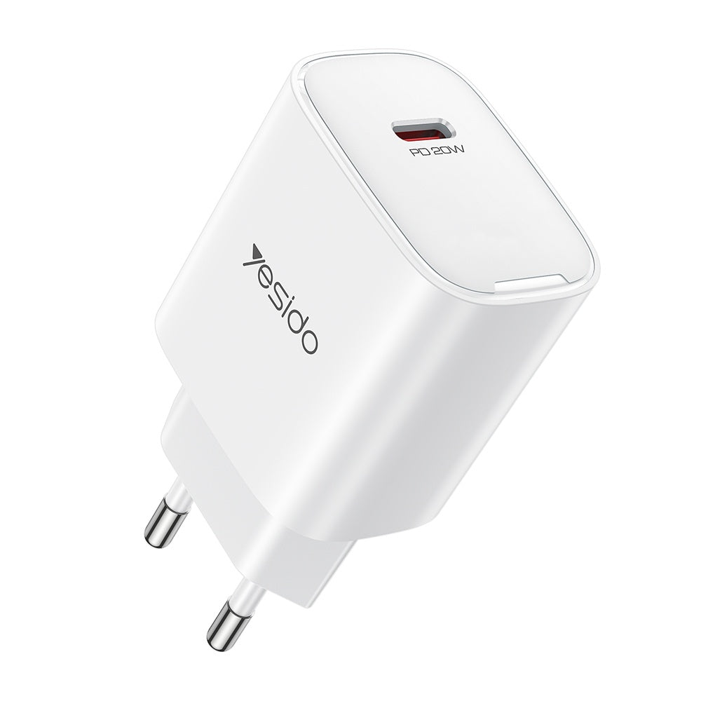 Φορτιστής Δικτύου Yesido YC01E, 20W, 3A, 1 x USB-C, Λευκό